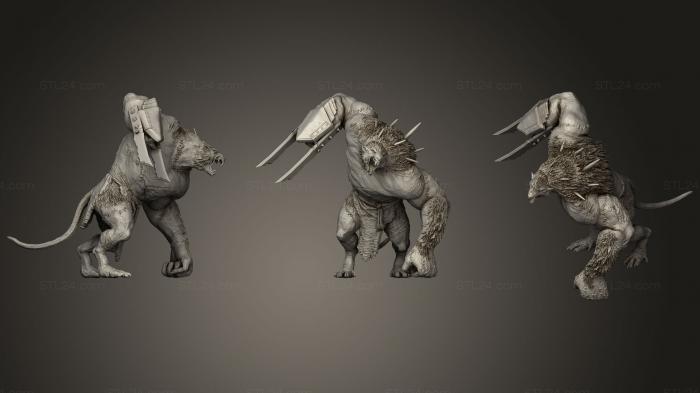 Figurines heroes, monsters and demons (Moulder Rat Ogre7, STKM_1011) 3D models for cnc